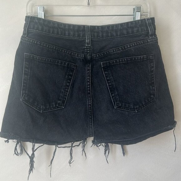 Reformation High Waist Cut Off Brooke Jean Shorts Size 28 Pacific black jorts - Picture 7 of 10